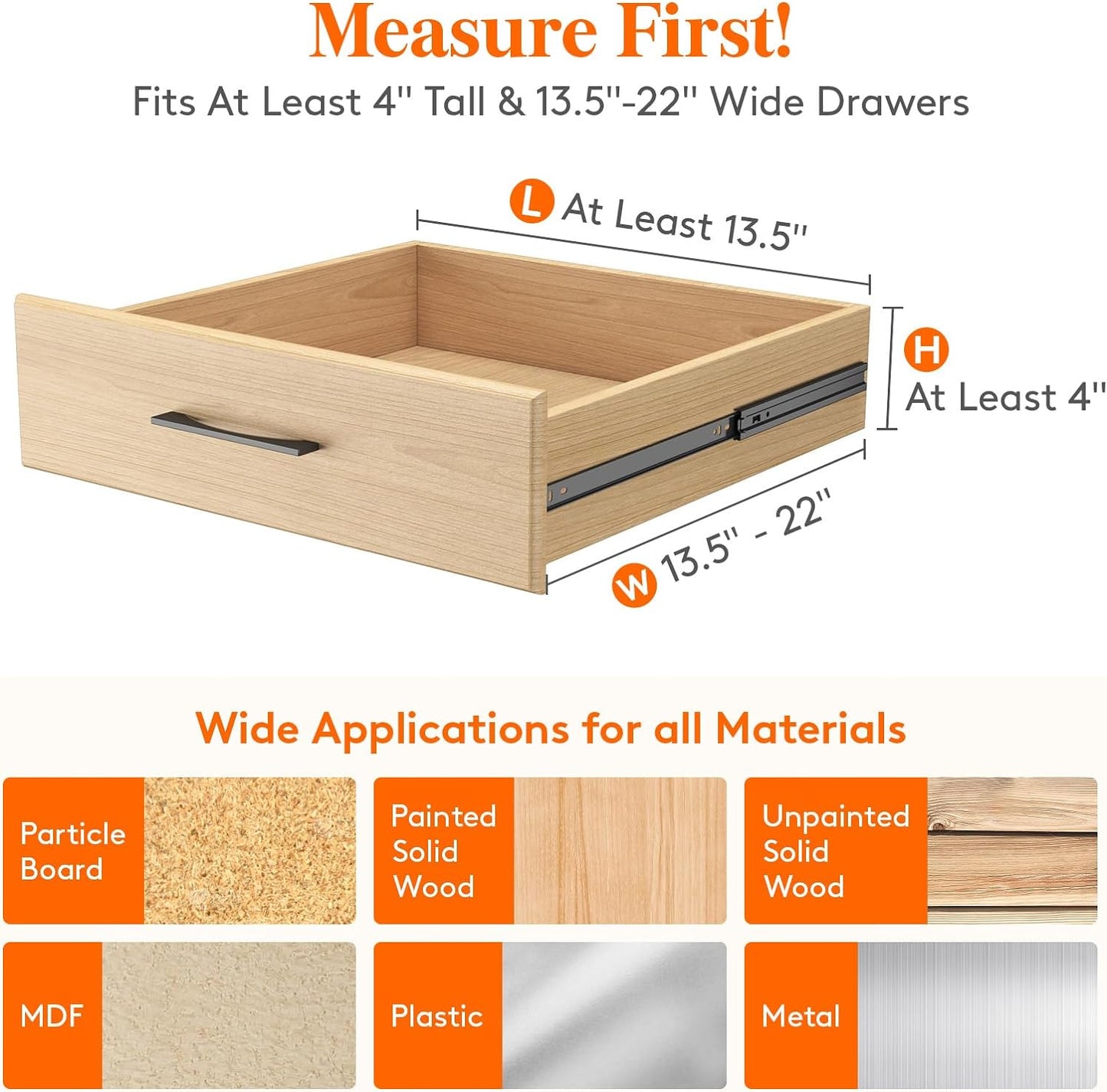 8-Pack Adjustable Plastic Drawer Dividers, 4" High, 11-17" for Closet and Vanity Organization