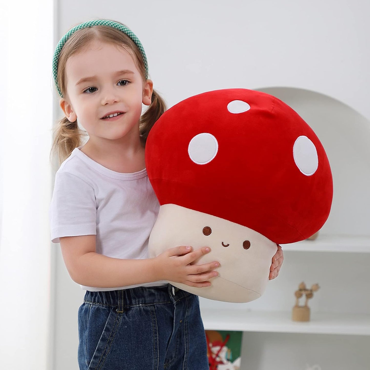9-Inch Mushroom Plush Pillow - Adorable Stuffed Mushroom Toy