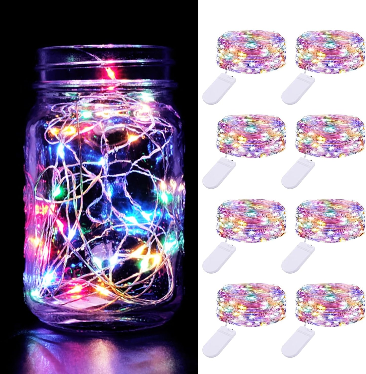 16-Pack Battery-Powered Fairy Lights, 7FT 20LED Mini String Lights, Waterproof Silver Wire Twinkle Lights for Indoor and Outdoor Decor