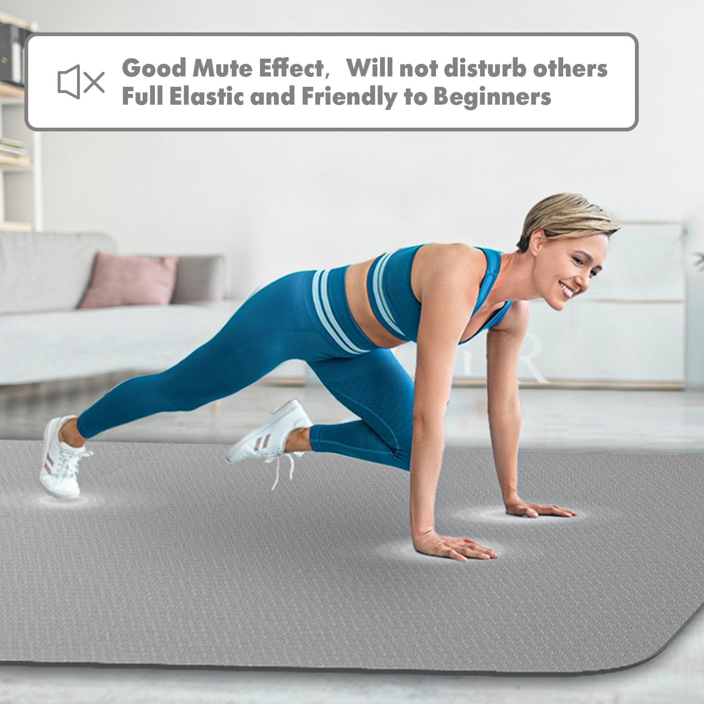 Extra Large Non-Slip Yoga Mat (6' x 4') - Thick TPE Exercise Mat for Yoga, Pilates, and Gym Workouts, Suitable for Men and Women