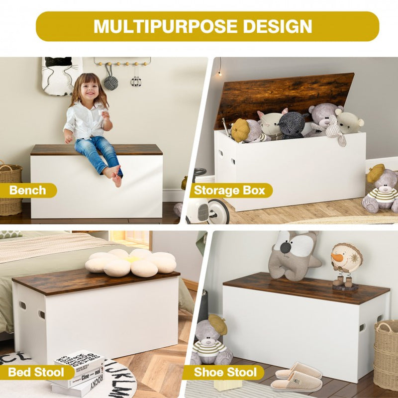 Pneumatic-Assist Flip-Top Storage Chest with Self-Locking Lid