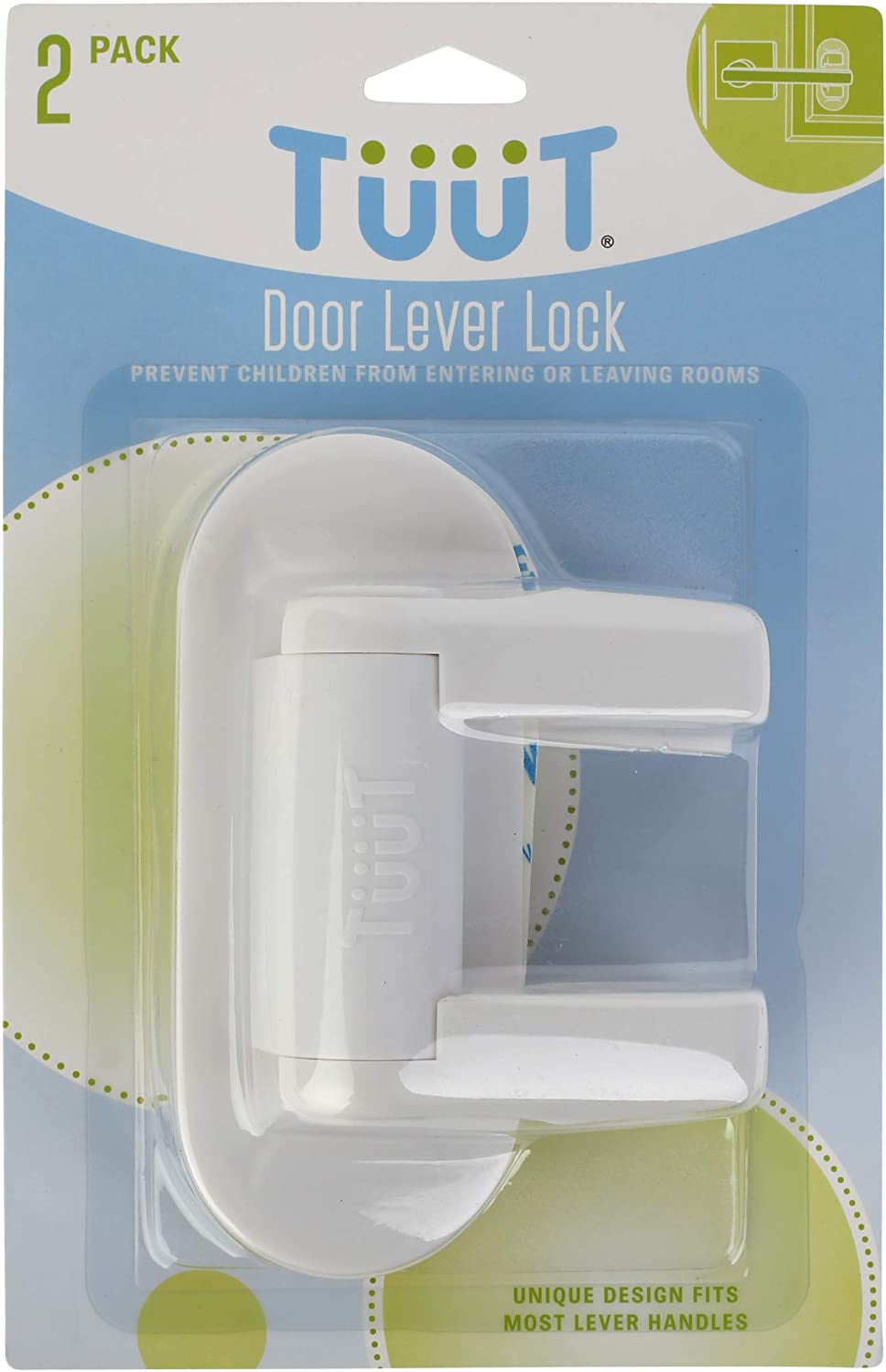 Child Safety Door Lever Lock (2 Pack) with 3M Adhesive for Secure Door and Handle Protection