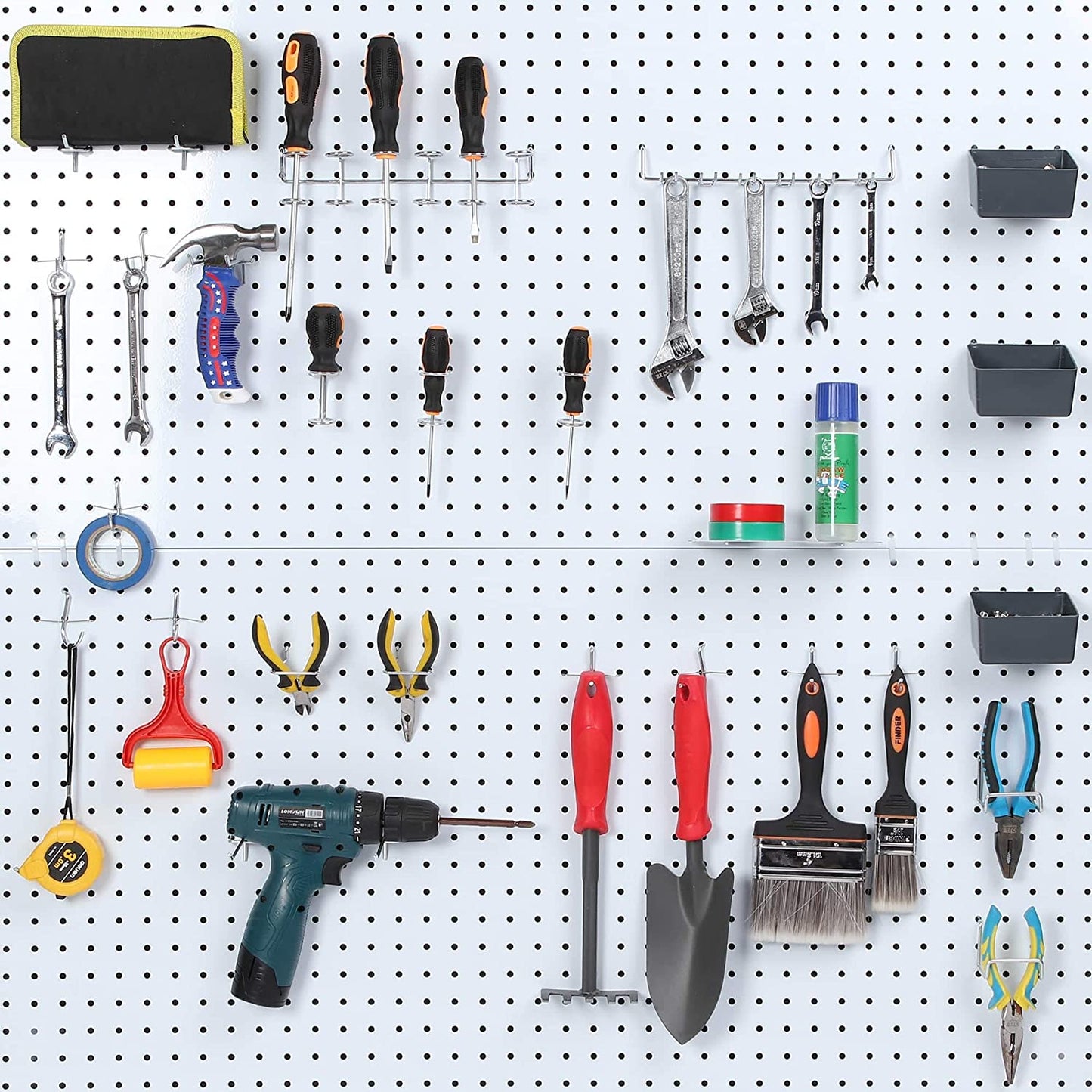 Assorted Pegboard Hooks and Bins Set with Peg Locks for Tool Organization, 80 Pieces