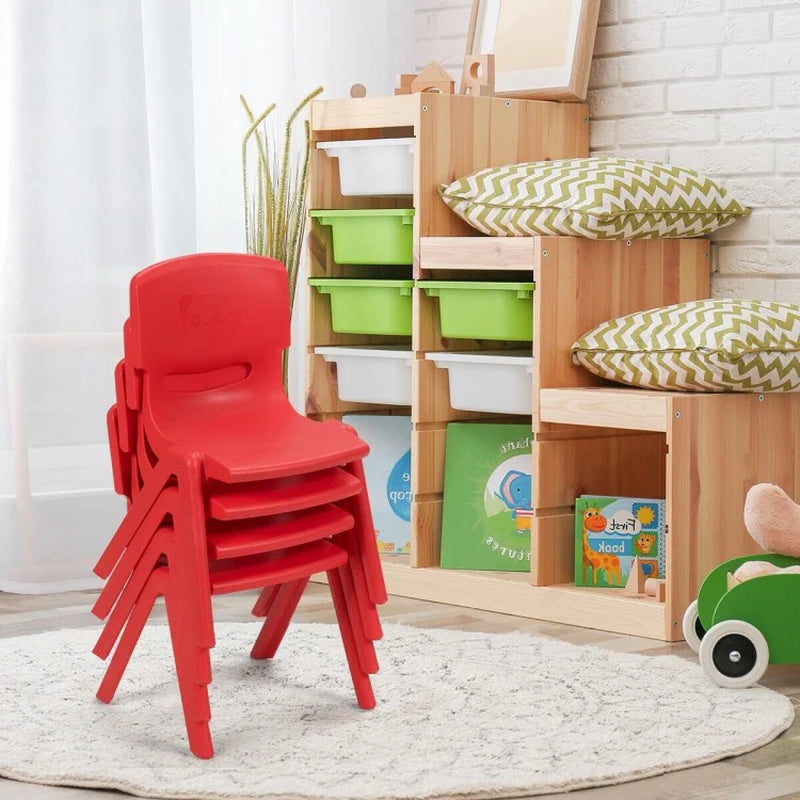 Set of 4 Stackable Plastic Classroom Chairs for Children