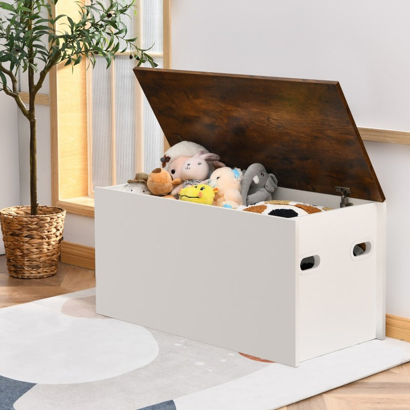 Pneumatic-Assist Flip-Top Storage Chest with Self-Locking Lid