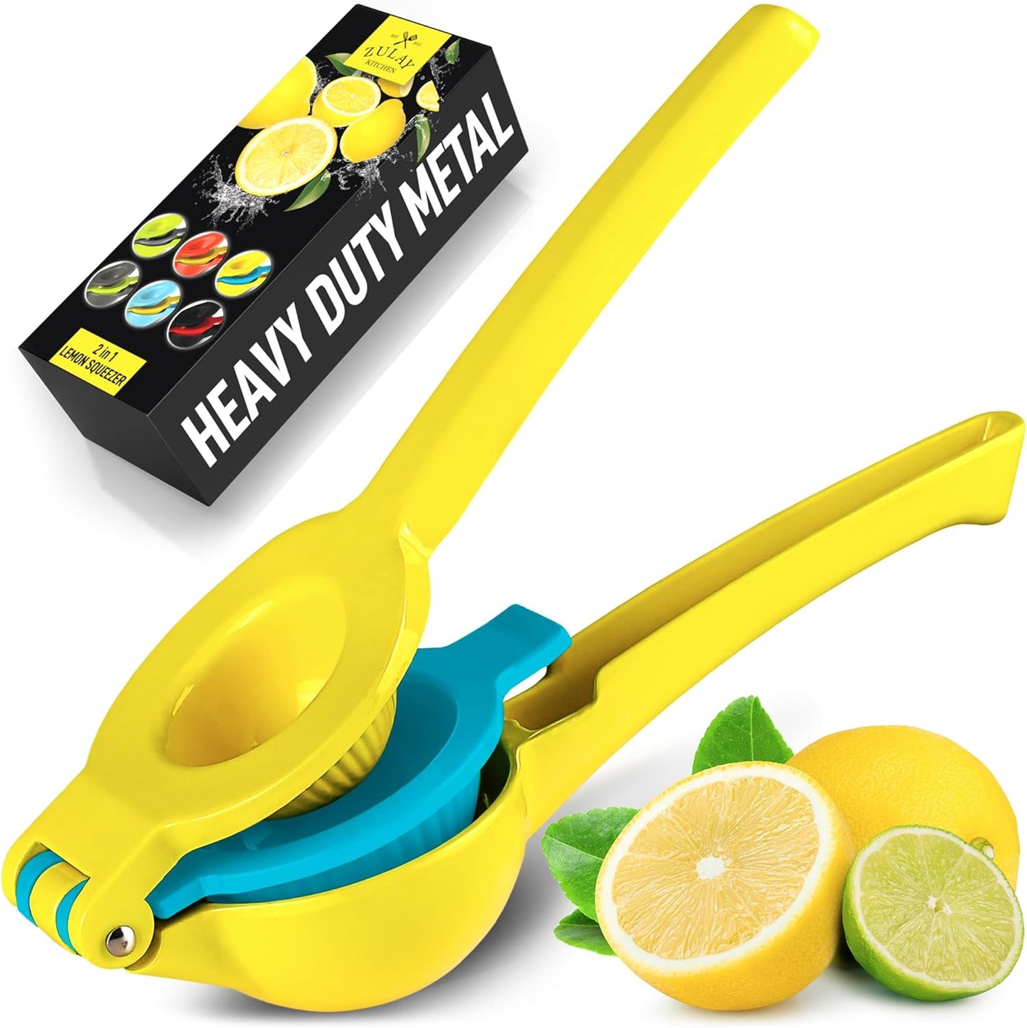 Professional 2-In-1 Manual Lemon Squeezer - Durable Hand Juicer for Maximum Juice Extraction - Effortless Cleaning Citrus Juicer