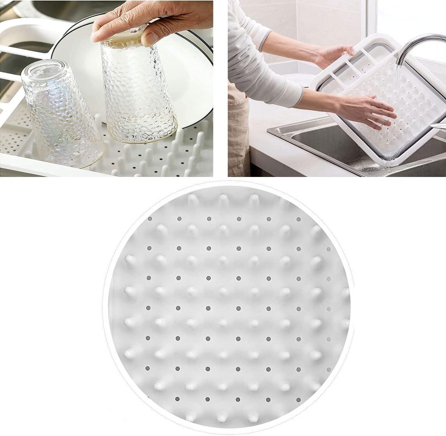 Collapsible Dish Drying Rack and Foldable Dinnerware Organizer for Space-Saving Kitchen and Outdoor Use