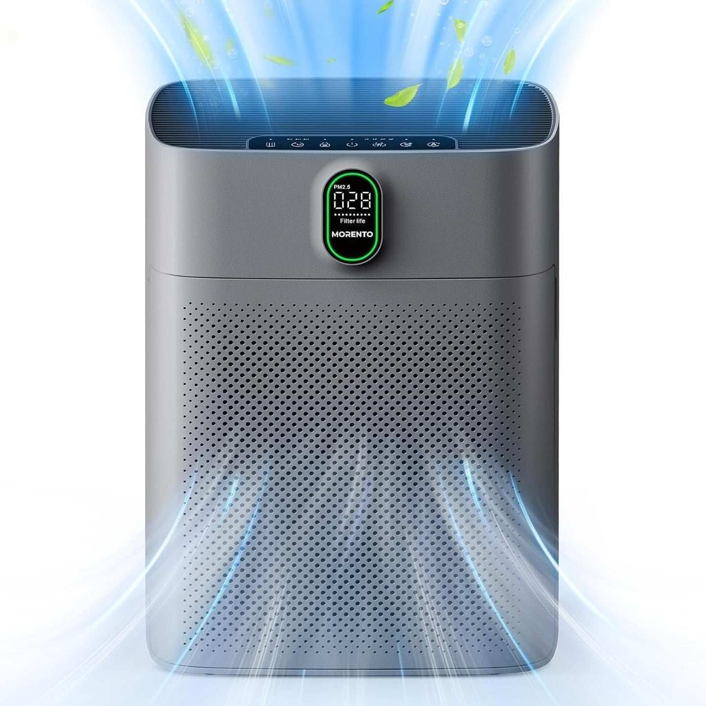 High-Efficiency Air Purifier for Large Rooms up to 1076 Sq Ft with PM 2.5 Display, True HEPA Filter, Dual Air Inlet, 24dB Noise Level, White