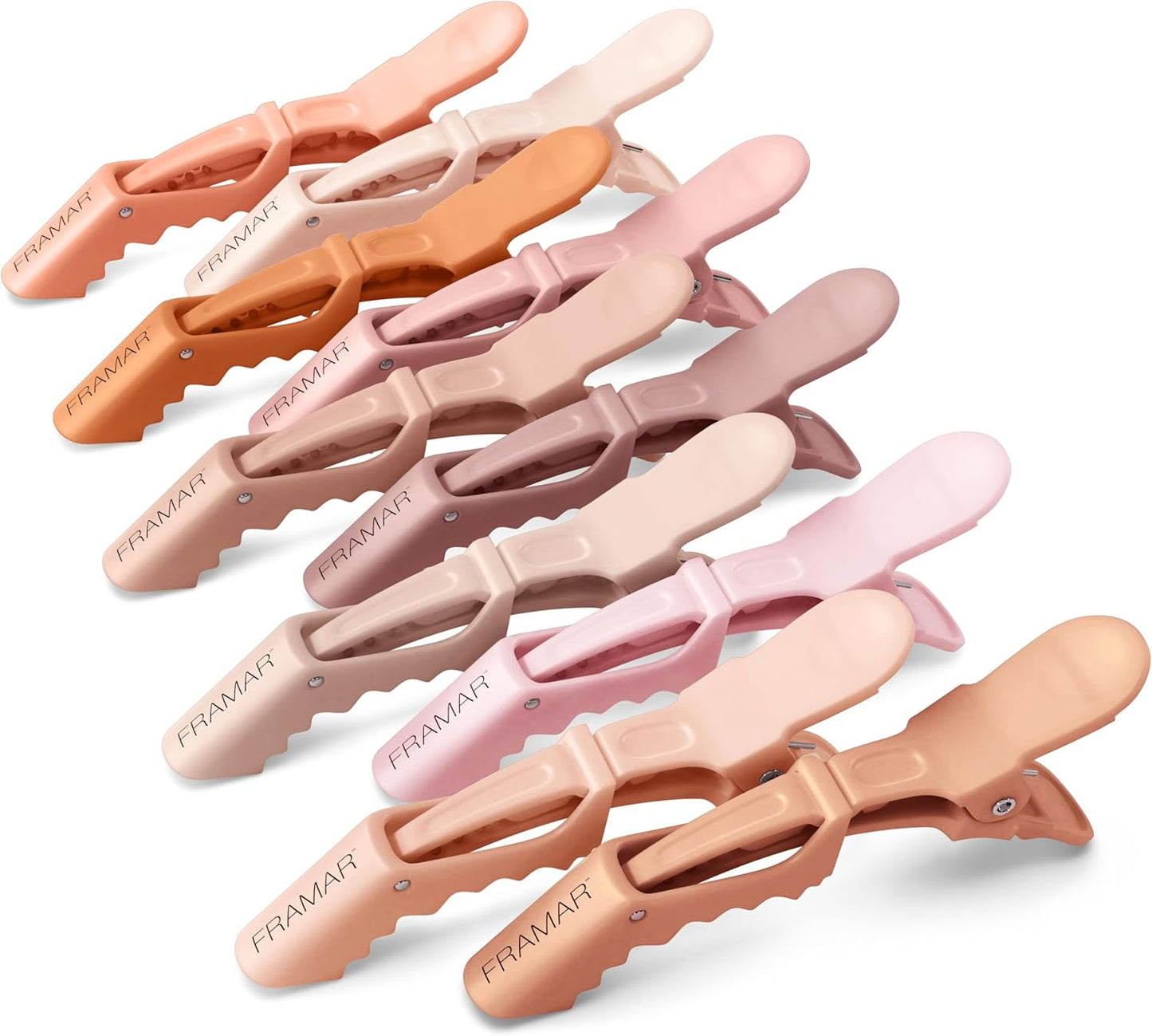 Neutral Alligator Hair Clips Set - 10 Pieces, Stylish Hair Accessories for Women