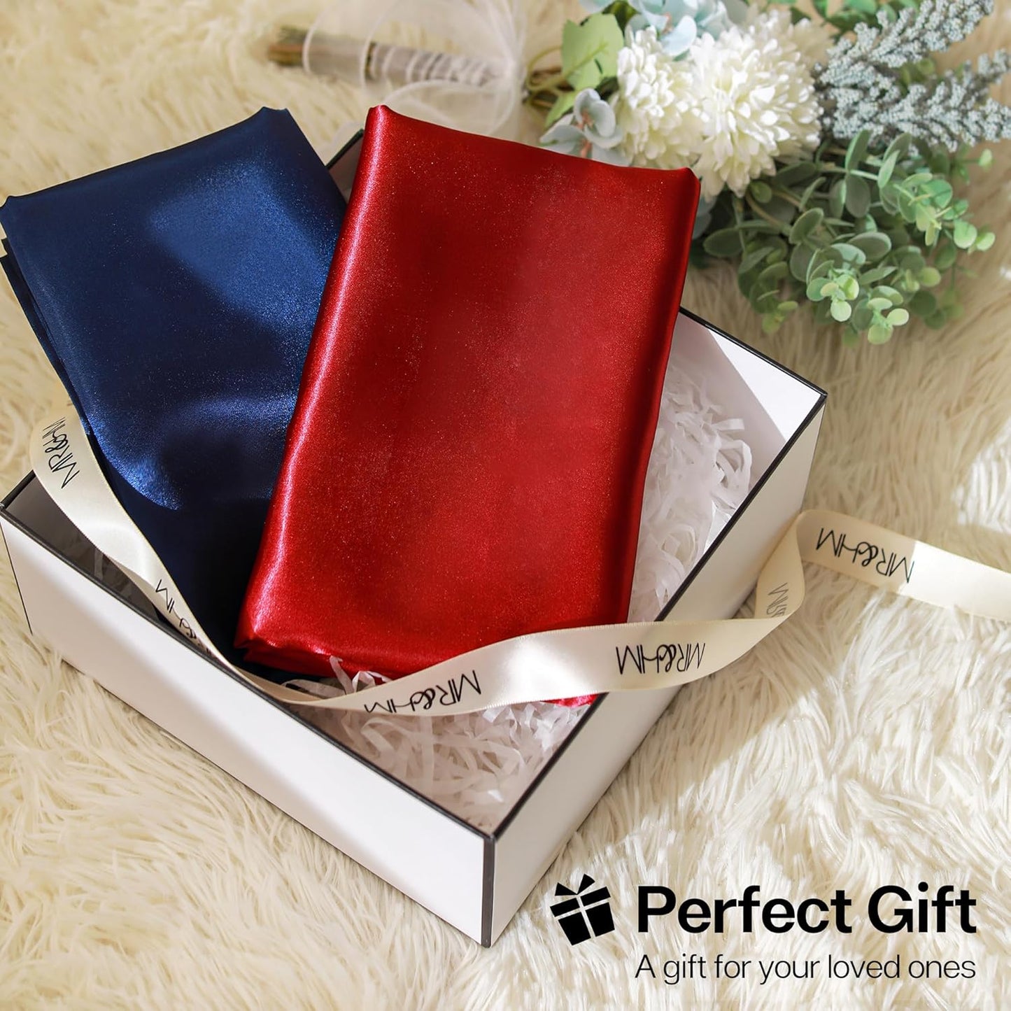 Satin Pillowcase Set for Hair and Skin Care, Queen Size Silk Satin Pillow Covers with Envelope Closure (20x30, Black) - Pack of 2