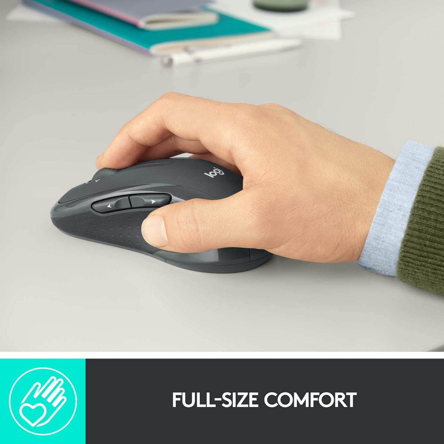 Wireless Computer Mouse with USB Unifying Receiver - Graphite Finish