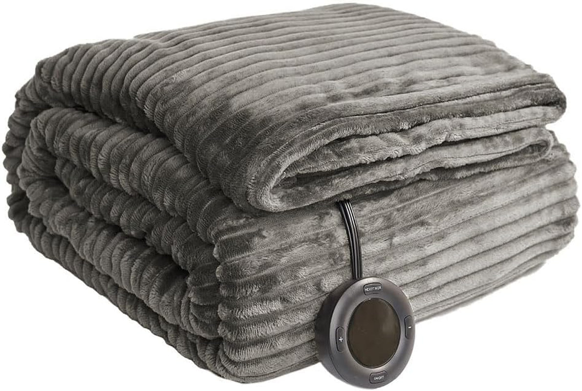 Electric Heated Blanket 50''x60'' - Soft and Comfortable Throw with 5 Heat Settings, 3-Hour Auto Shut-Off, ETL & FCC Certified, Machine Washable (Yellow)