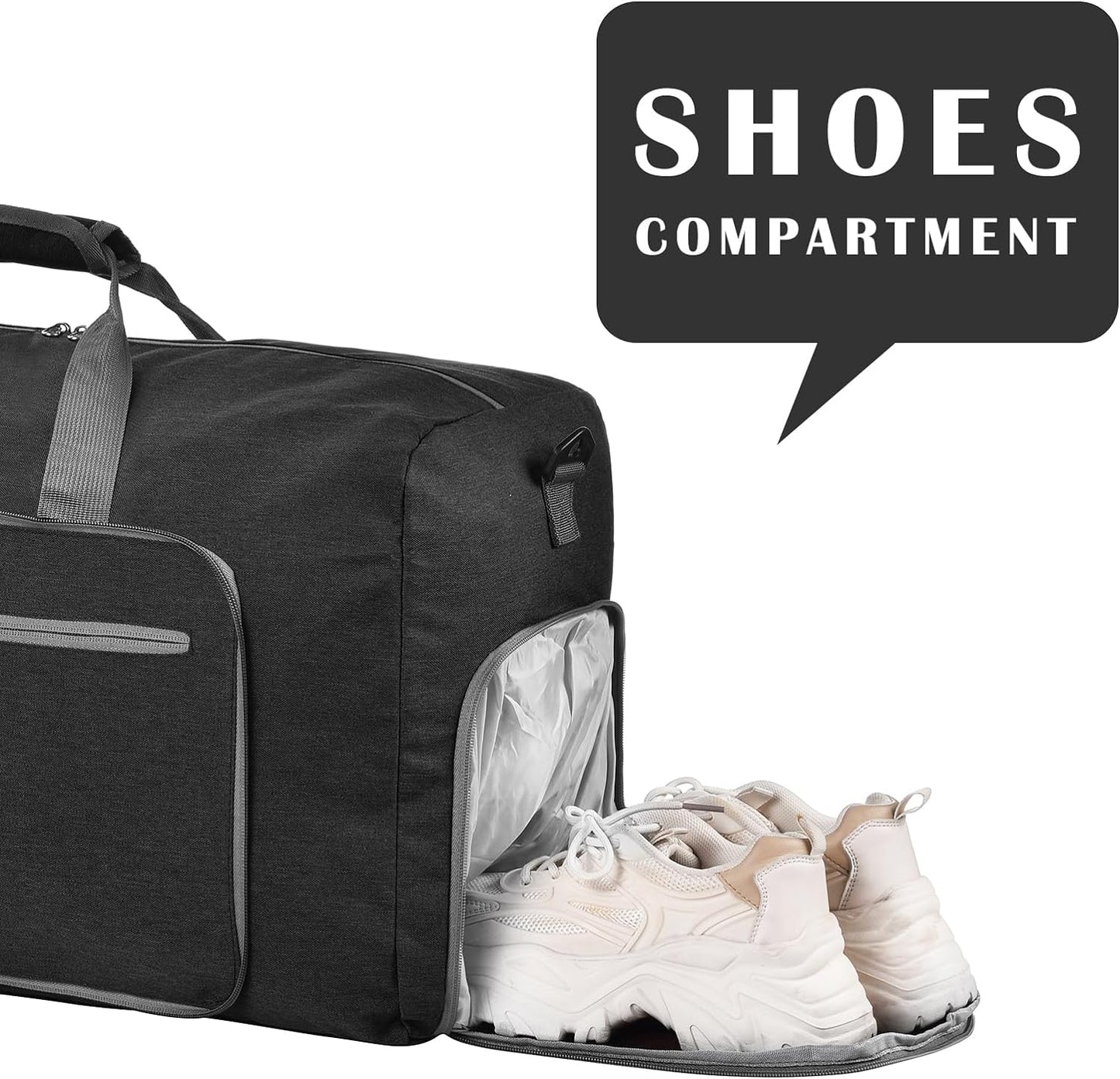 Professional Waterproof Duffle Bag with Shoe Compartment and Adjustable Strap, Foldable Travel Design for Men and Women