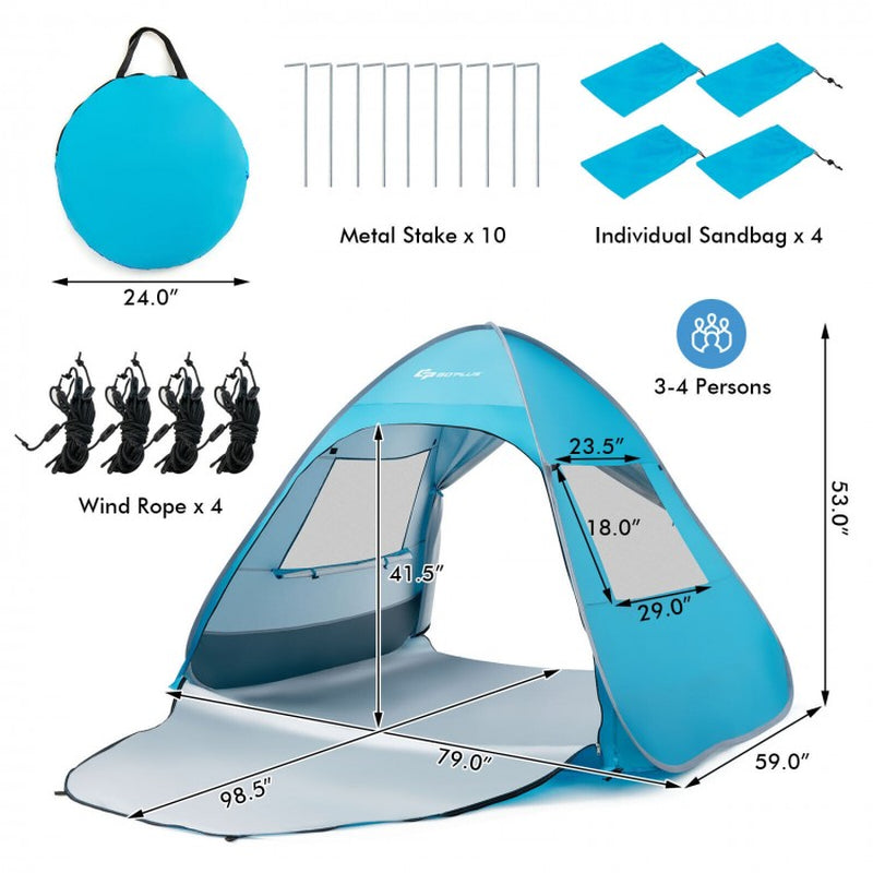 Automatic Pop-Up Beach Tent with Portable Carrying Bag