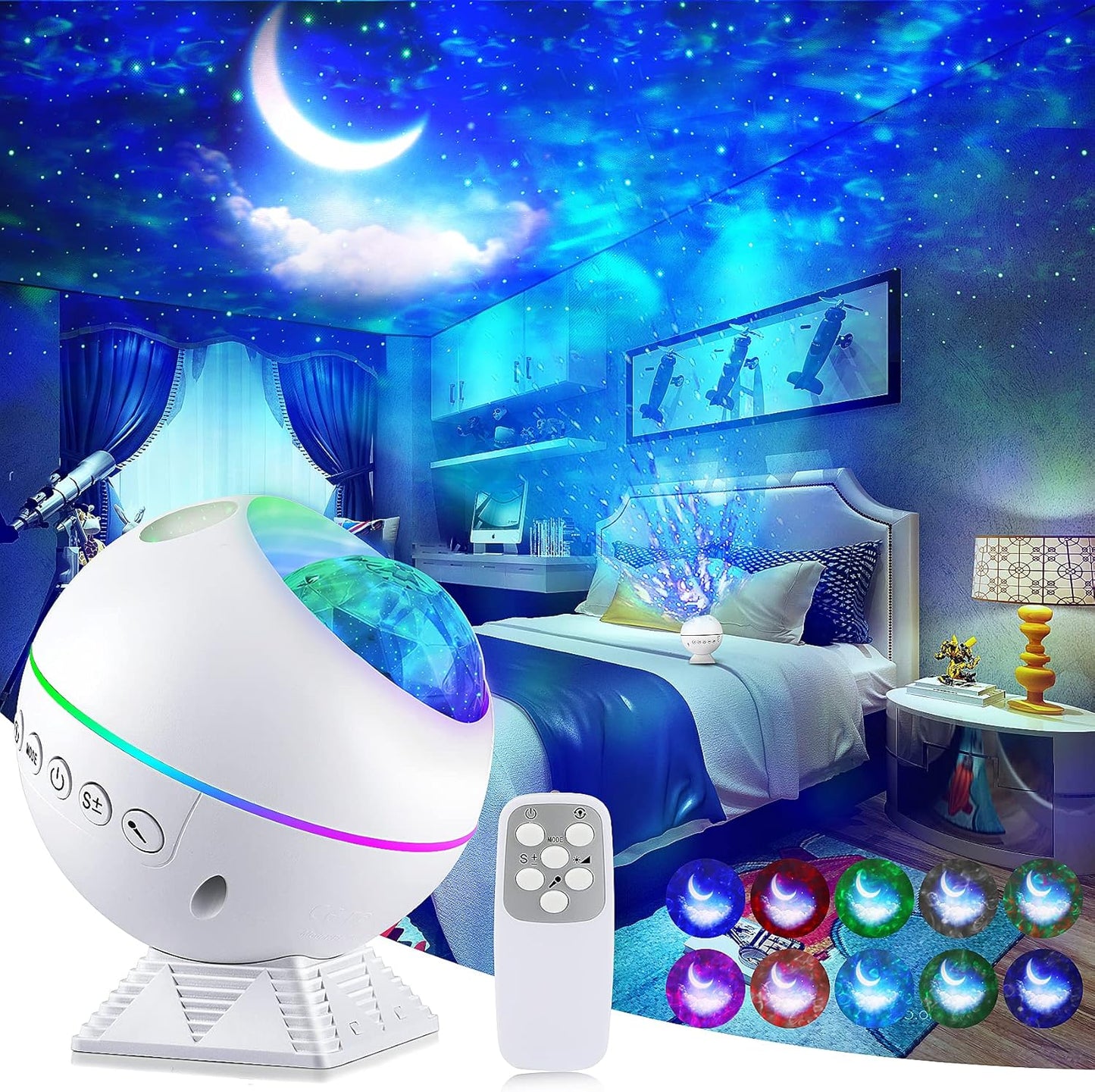 Galaxy Light Projector with Remote Control - Super Silent LED Star and Nebula Projector for Room Decor, Parties, and Holiday Gifts