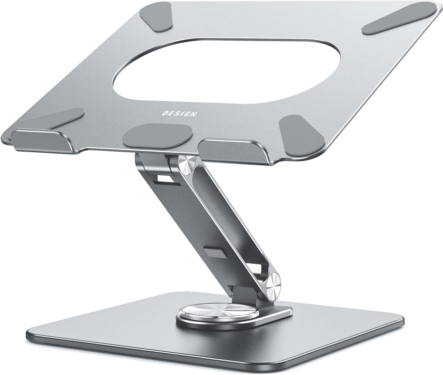 LSX7 Ergonomic Laptop Stand with 360° Rotating Base, Adjustable Riser for 10-15.6" Laptops, (Black)