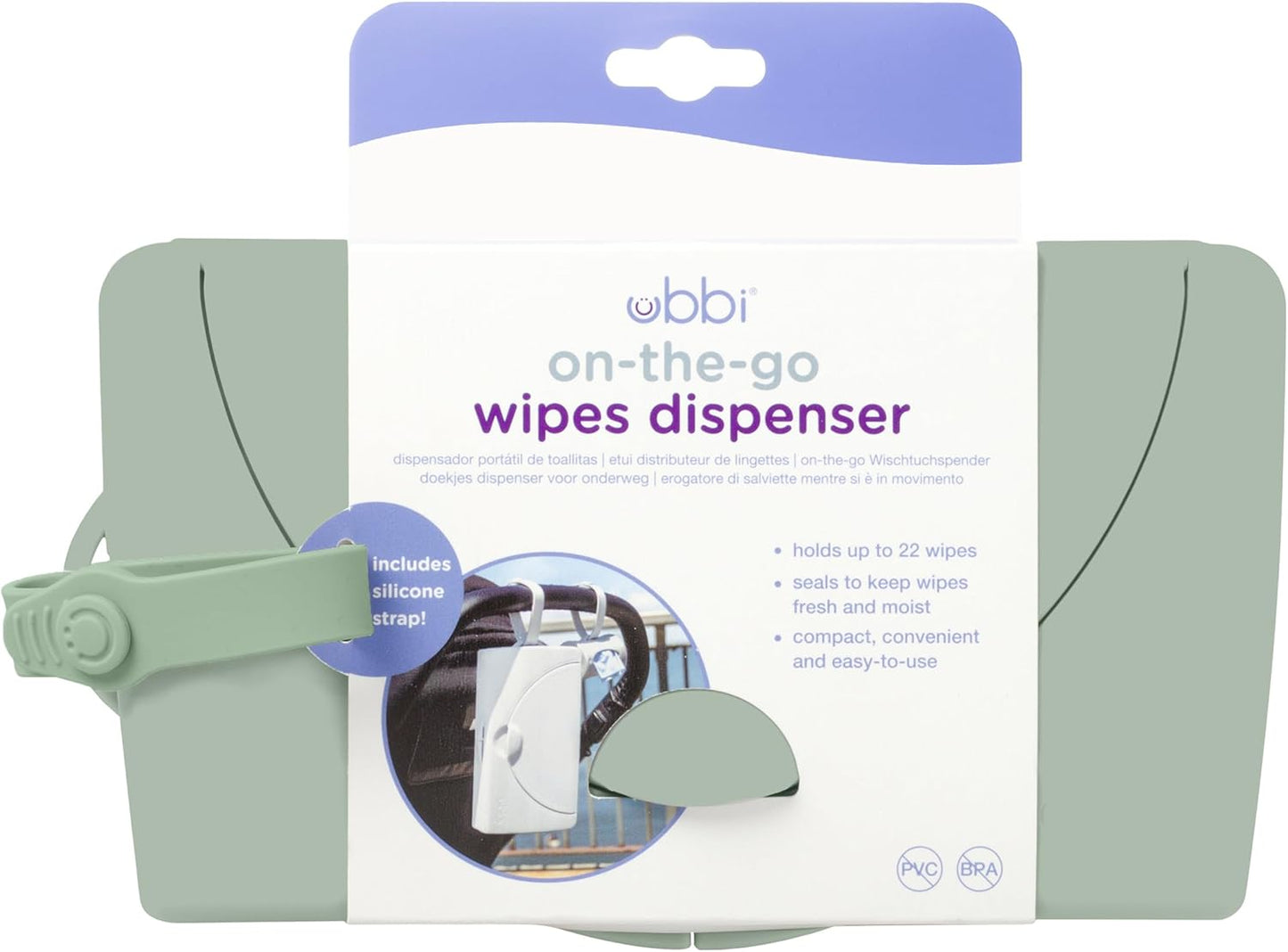 On-The-Go Baby Wipes Dispenser, Portable Wipes Container- Travel, Diaper Bag Accessory, Reusable Wipes Holder