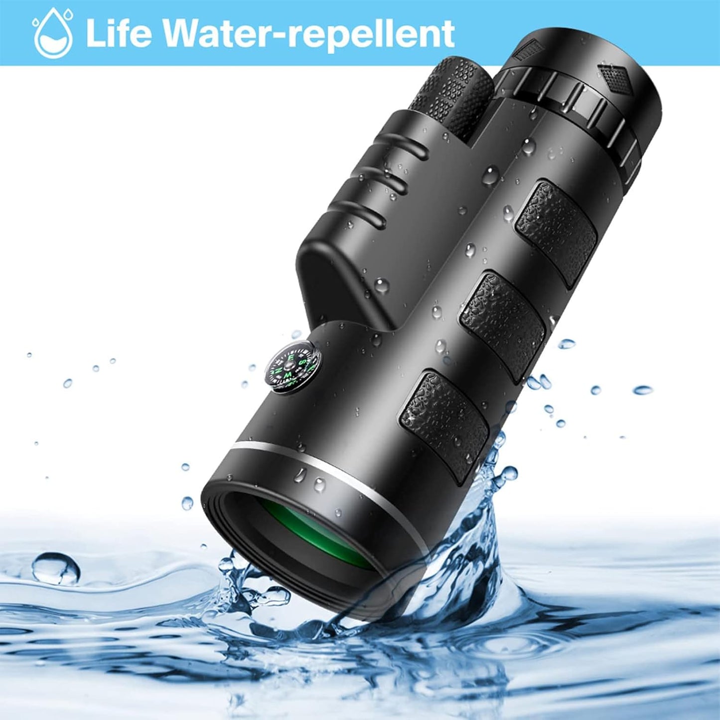 High-Power 40X60 HD Monocular Telescope - Dual Focus, Waterproof Design, Smartphone Holder Tripod, and Low Light Vision