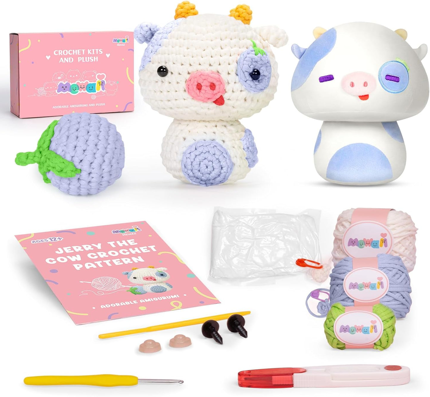 Beginner Crochet Kit Level 1: Toast Coaster with 40% Extra Pre-Started Easy Yarn and Step-by-Step Video Tutorials for Adults and Kids