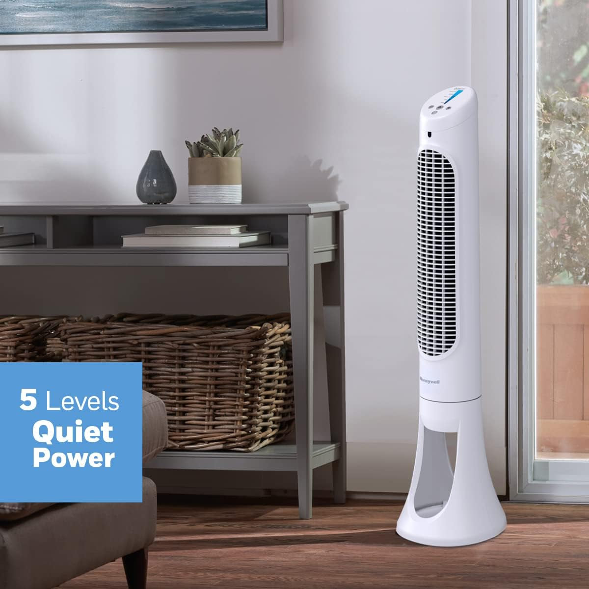 40-Inch Tower Fan with 75° Oscillation, Remote Control, 5 Speed Settings, Auto Shut-Off, and Slim Design for Home, Bedroom, and Office - White