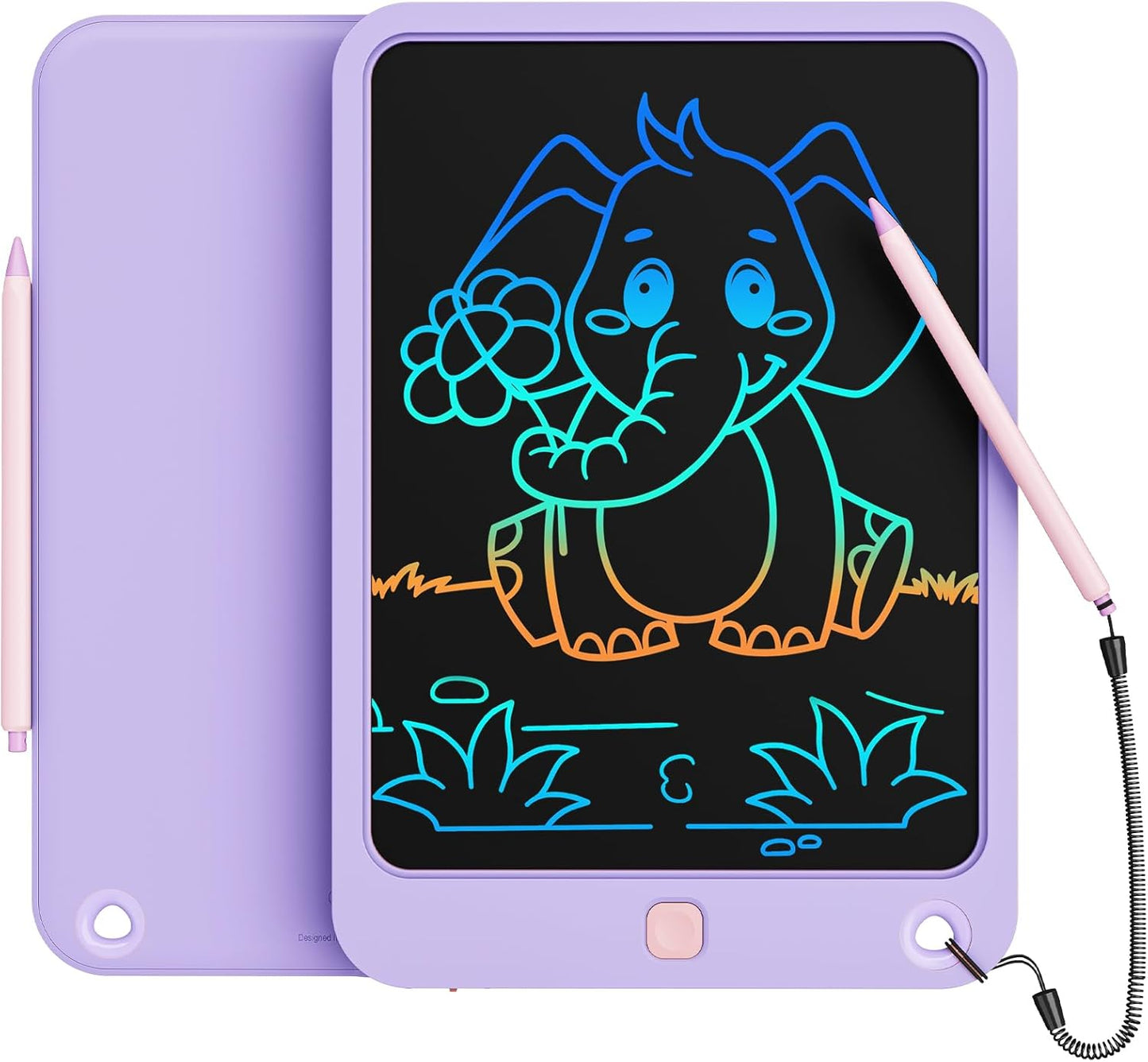 Colorful Doodle Board Drawing Tablet- Children, Memo Board and Drawing Pad-Lanyard, Educational Travel Toy Ages 3+ (Pink)