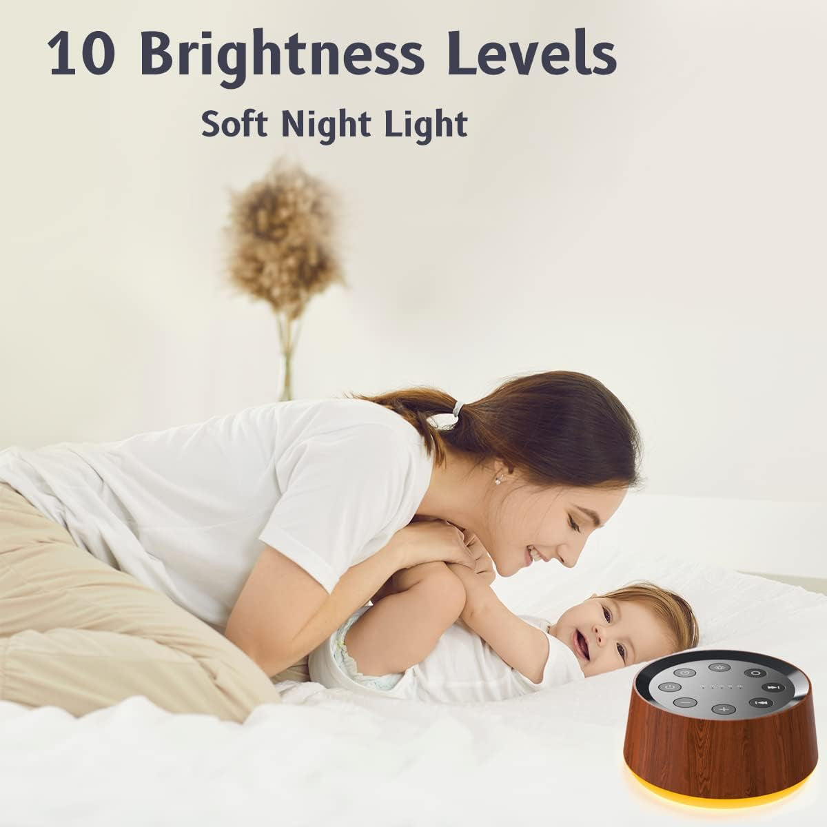 30-Soothing Sounds White Noise Machine - 12-Color Night Light, 36 Volume Levels, Memory Function, 5 Timers