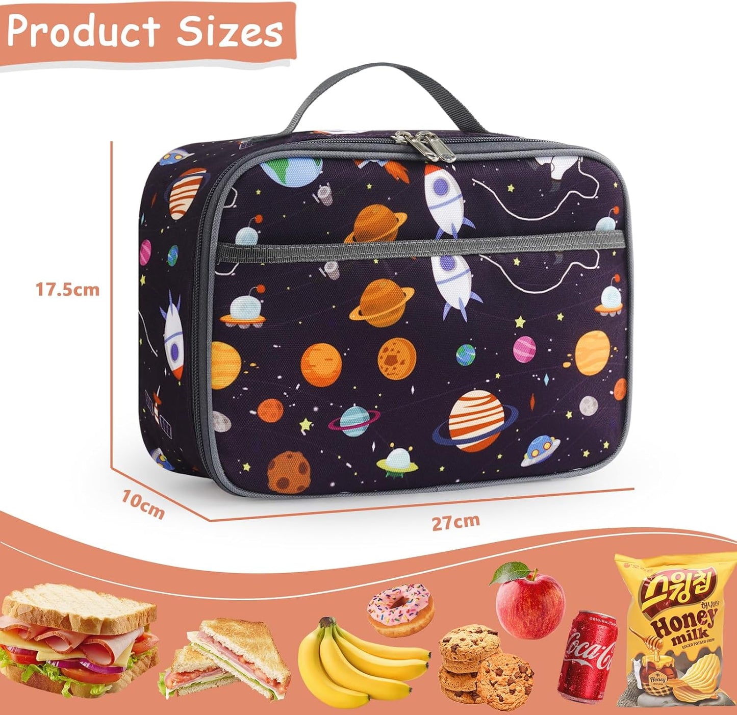 Insulated Lunch Bag for Kids - Portable Meal Tote, Ideal Back to School Gift for Boys and Girls, Water-Resistant Design