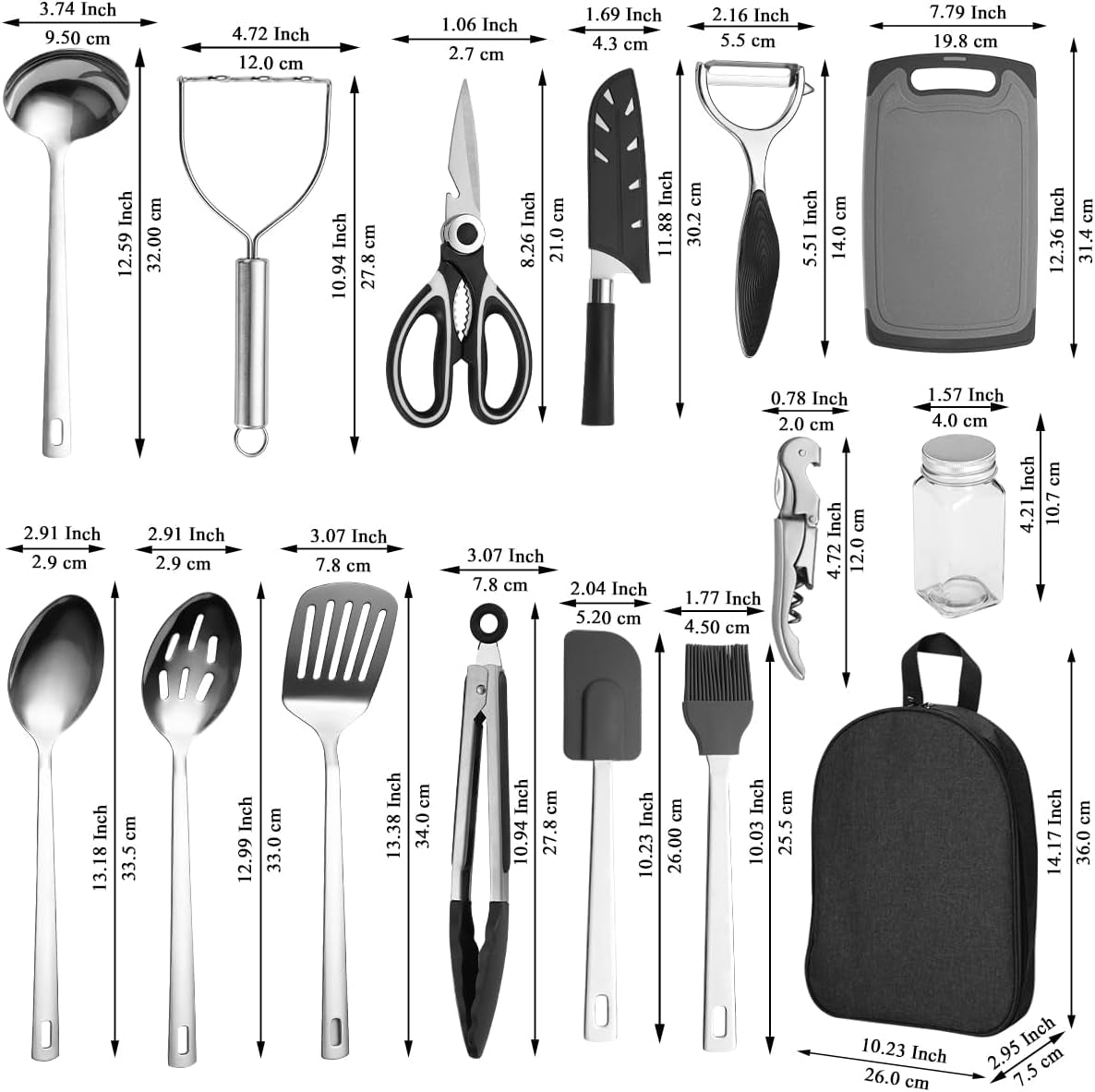 Essential Camping Accessories: Comprehensive Cooking Utensils Set for RVs, Backpacking, and Outdoor Adventures