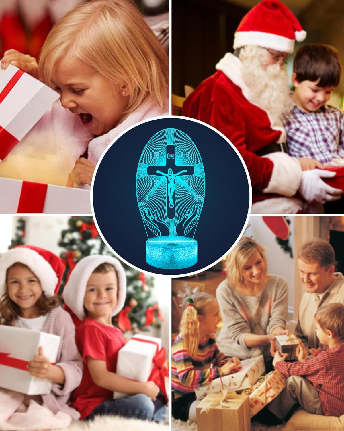 Night Light, 3D Cross Illusion Optical Hologram Lamp - 16 Color Changing, Remote Control, Timer, LED Desk Home Decor Birthday