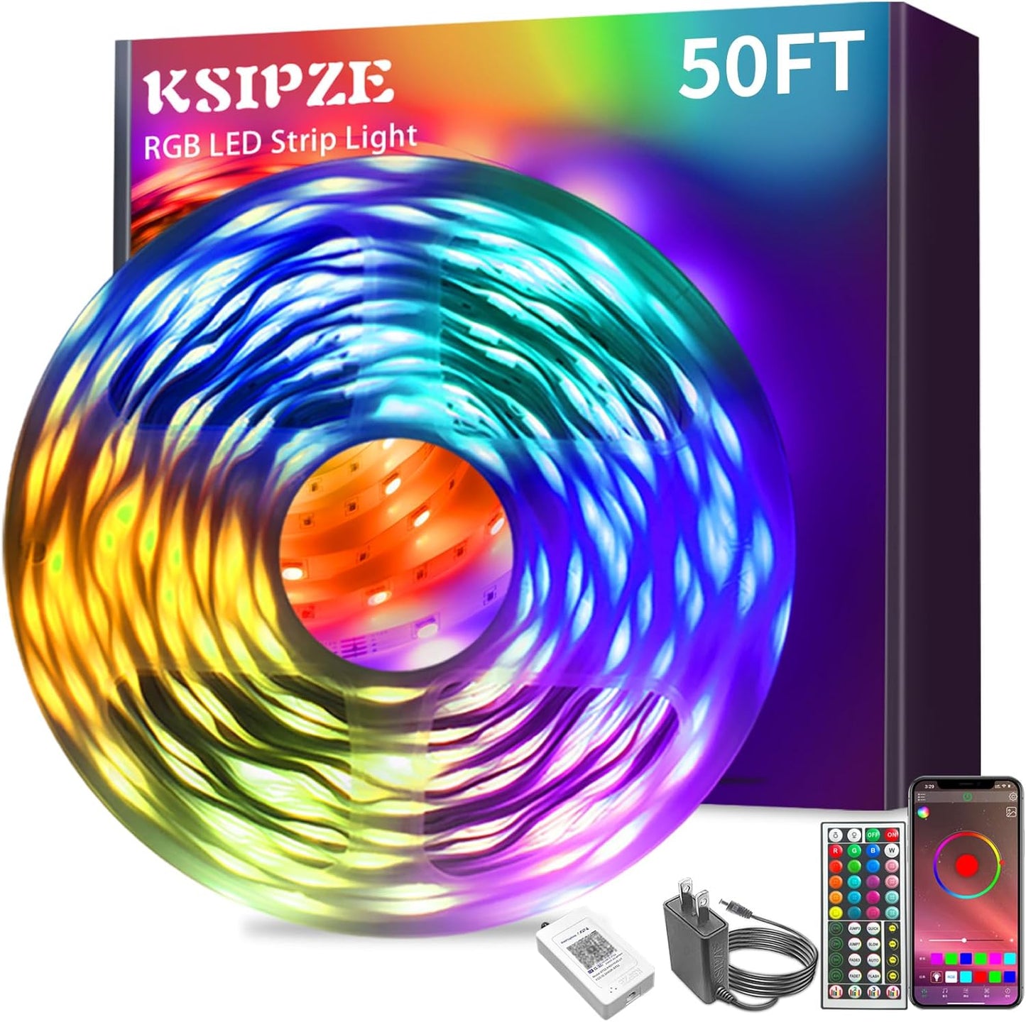 100FT Smart RGB LED Strip Lights with Music Sync, App and Remote Control - 30M Decorative Lighting for Bedroom and Party Spaces