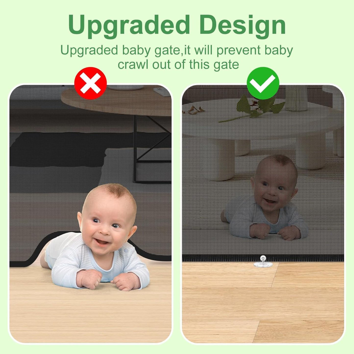Retractable Extra Wide Baby Gate - 33” Tall, Extends to 55” Wide, Mesh Safety Gate, Kids and Pets, Suitable for Stairs, Indoor/Outdoor (33”X55” - Black)