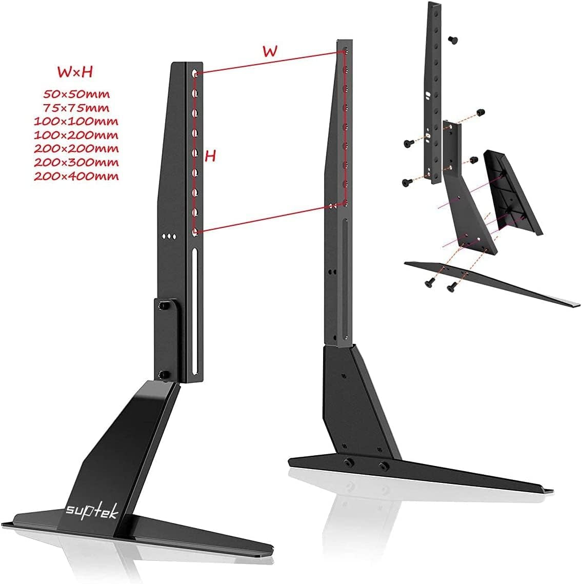 Universal Table Desk Pedestal TV Stand Tabletop Screen Monitor Riser for Most 23 to 42 Inch Flat Screen TV VESA up to 200 X 400Mm Capacity 40Kgs