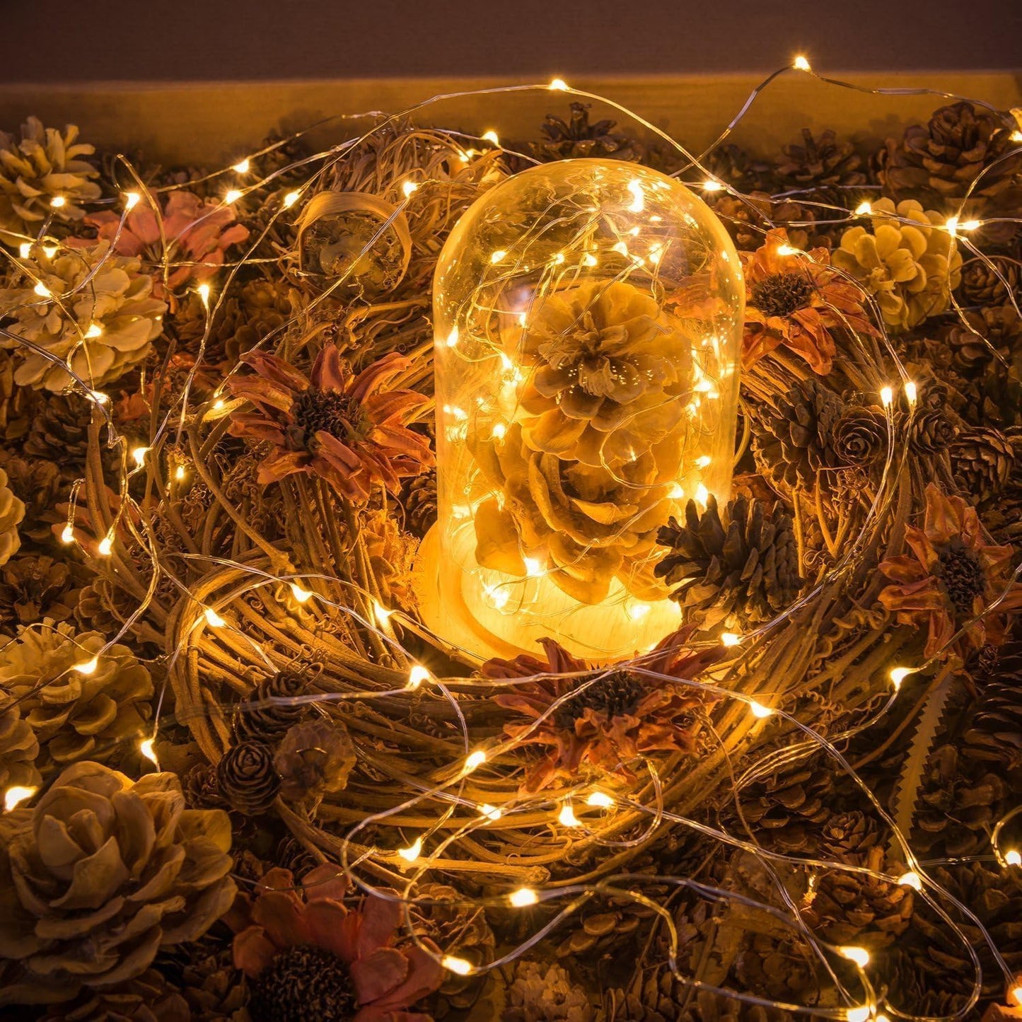 6-Pack Battery-Powered Fairy Lights, 7FT 20LED Mini String Lights for Mason Jar and DIY Table Centerpiece Decorations (Warm White)