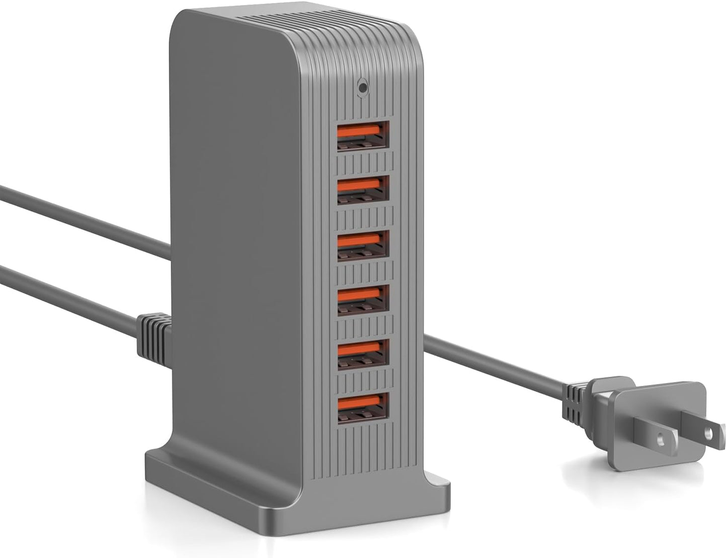 50W USB Tower Charging Station with 6 Ports, Multi-Device Charger (10A Shared), Black