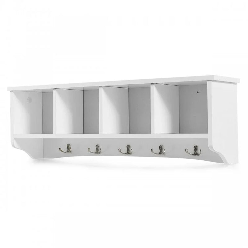 Wall-Mounted Entryway Shelf and Coat Rack Storage Solution