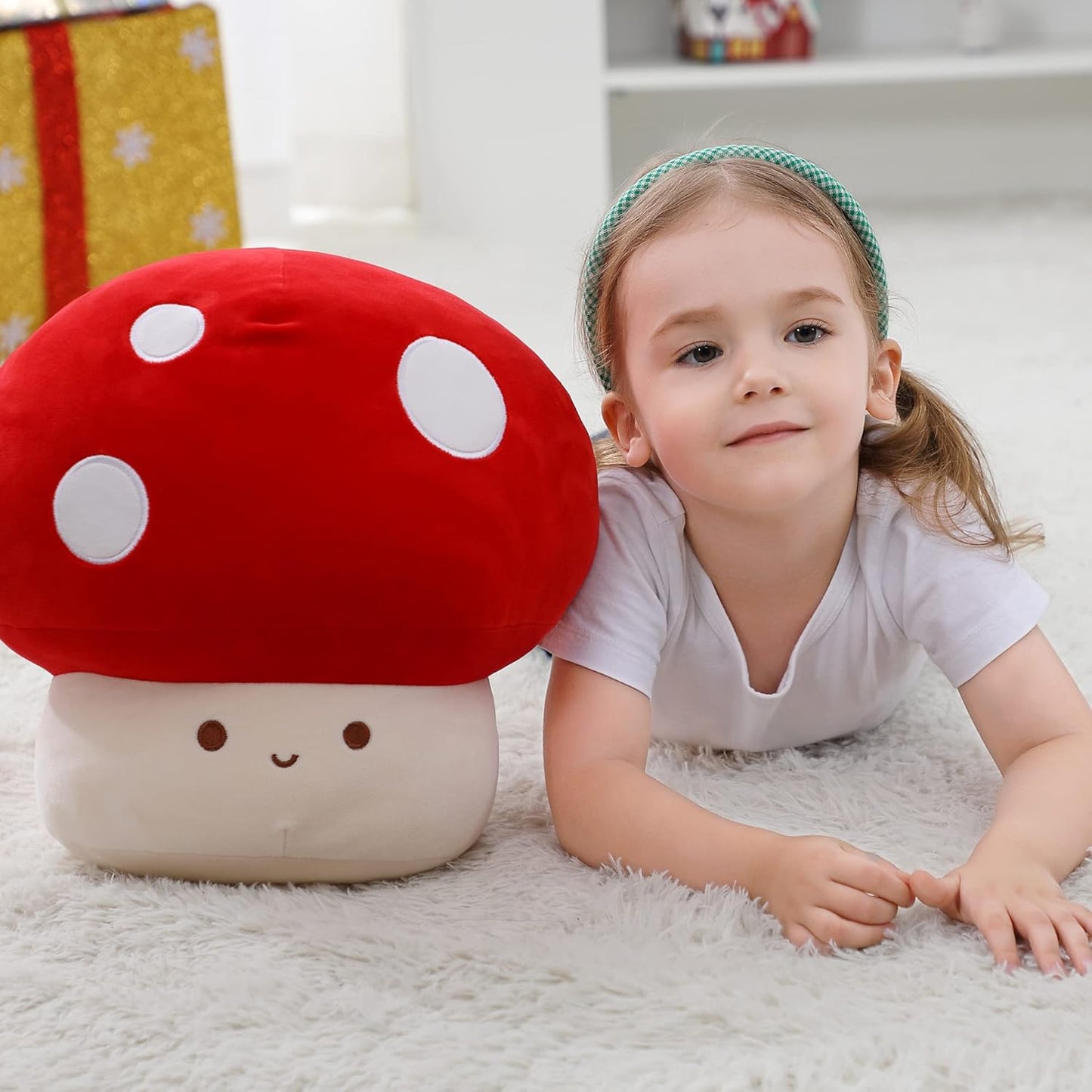 9-Inch Mushroom Plush Pillow - Adorable Stuffed Mushroom Toy