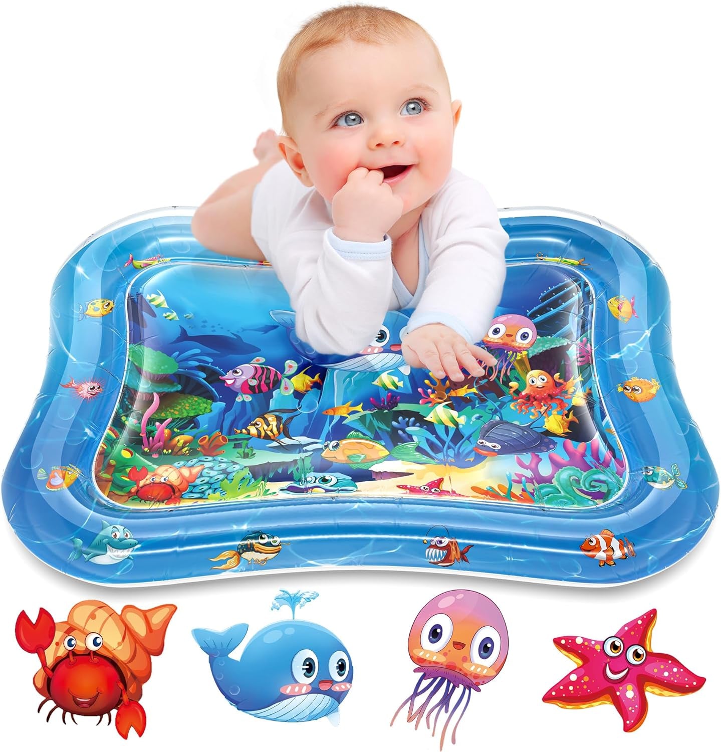Premium Inflatable Tummy Time Water Play Mat for Infants and Toddlers (3 to 24 Months) - Enhances Muscle Development