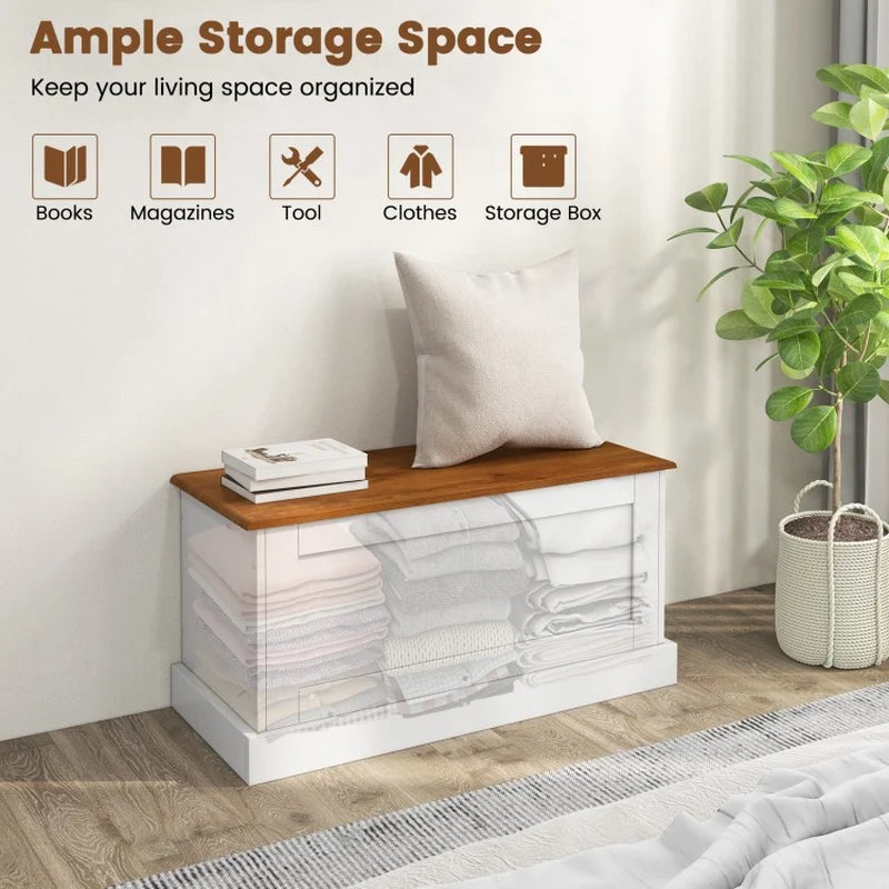 Large Storage Chest Featuring Safety Metal Hinge