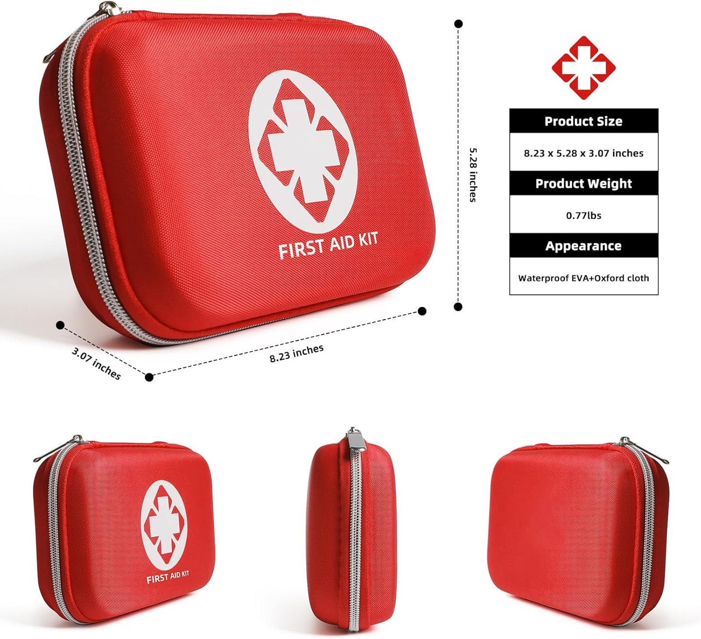 Compact 110-Piece Waterproof First Aid Kit for Home, Travel, and Outdoor Use - Essential Emergency Medical Supplies and Survival Gear
