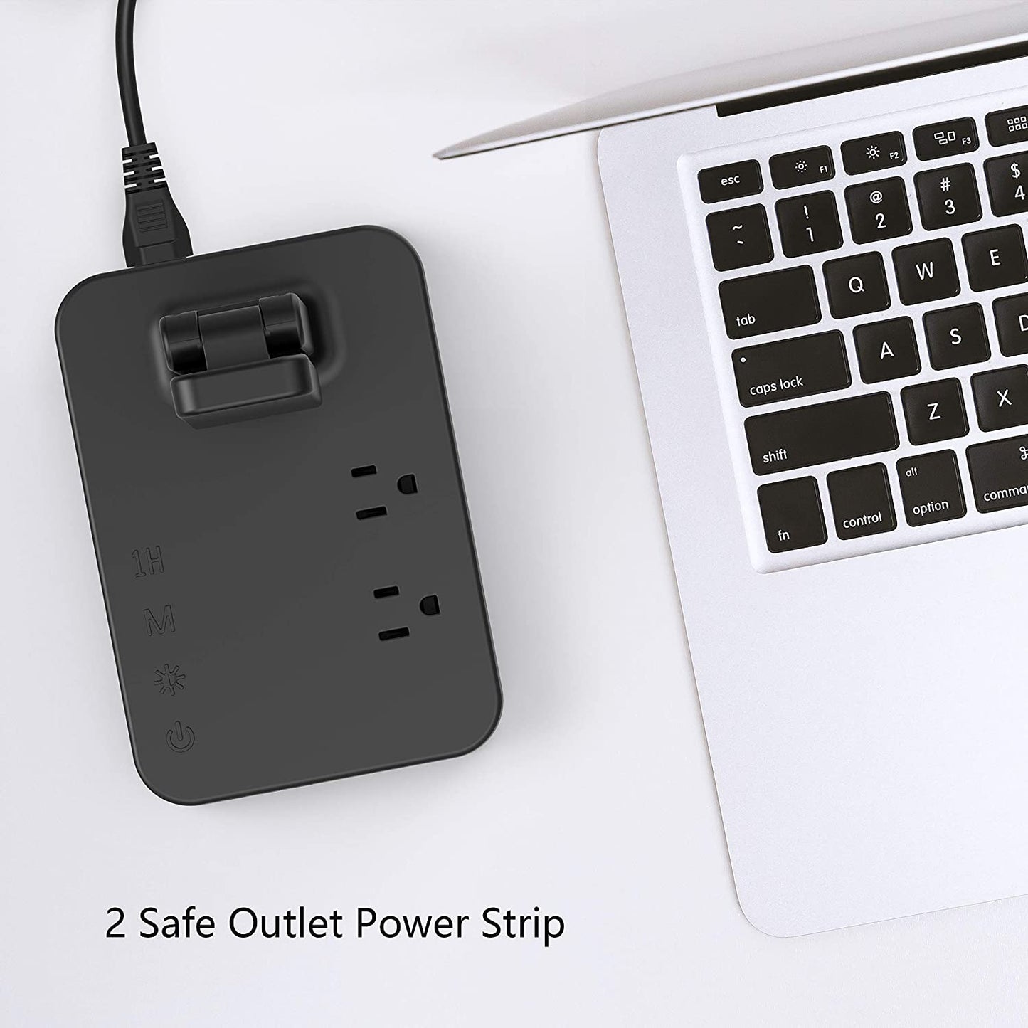 LED Desk Lamp, Desk Light with 1 USB Charging Port and 2 AC Power Outlet, 3 Lighting Modes, 3 Level Brightness,1H Timer, Touch Control (Black)