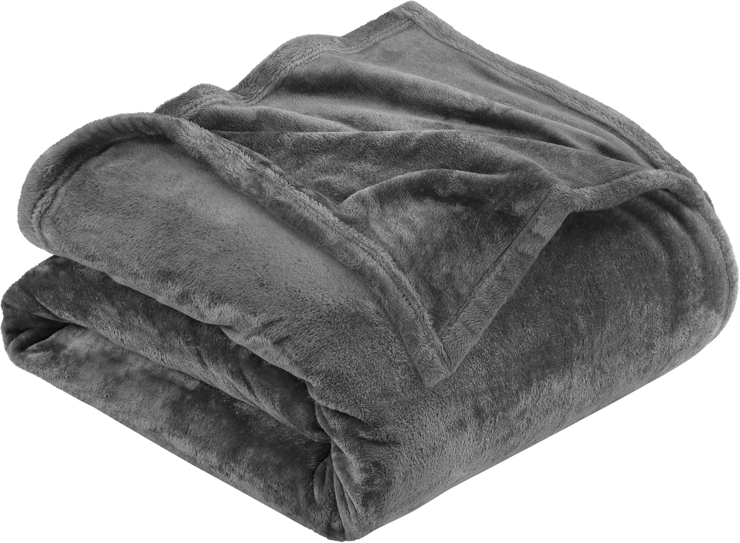 Queen Size Fleece Blanket (Grey, 90x90 Inch) - 300 GSM Anti-Static Microfiber - Lightweight, Cozy Blanket
