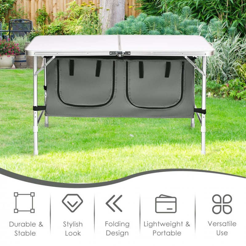 Height-Adjustable Portable Camping Table