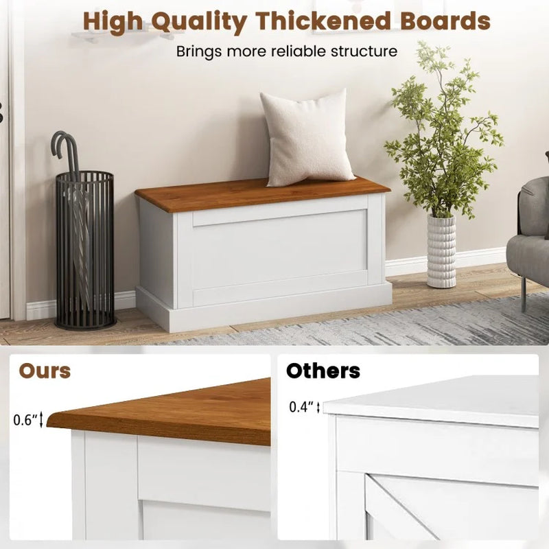 Large Storage Chest Featuring Safety Metal Hinge
