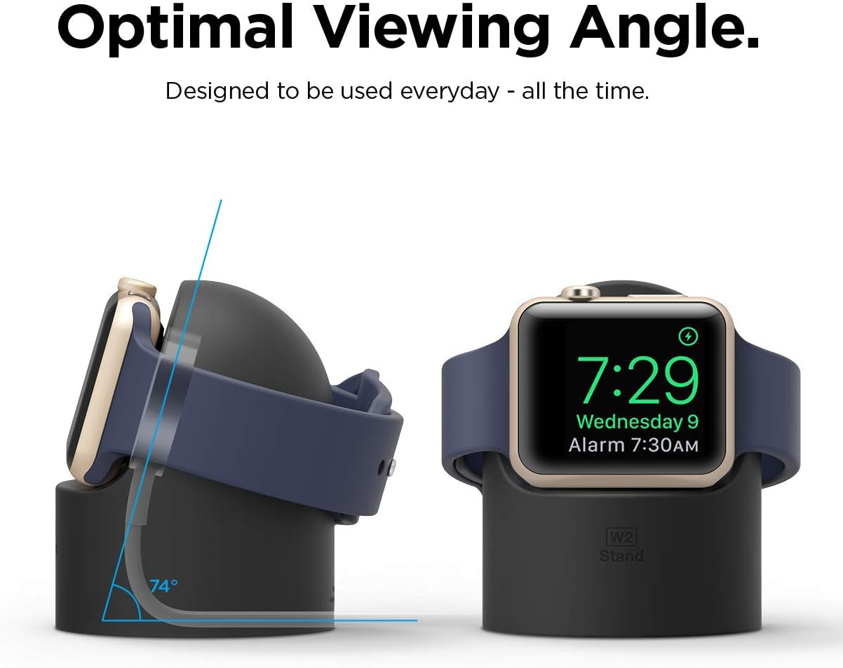 Charger Stand Compatible with Apple Watch Series - Durable Silicone, Compatible with Nightstand Mode