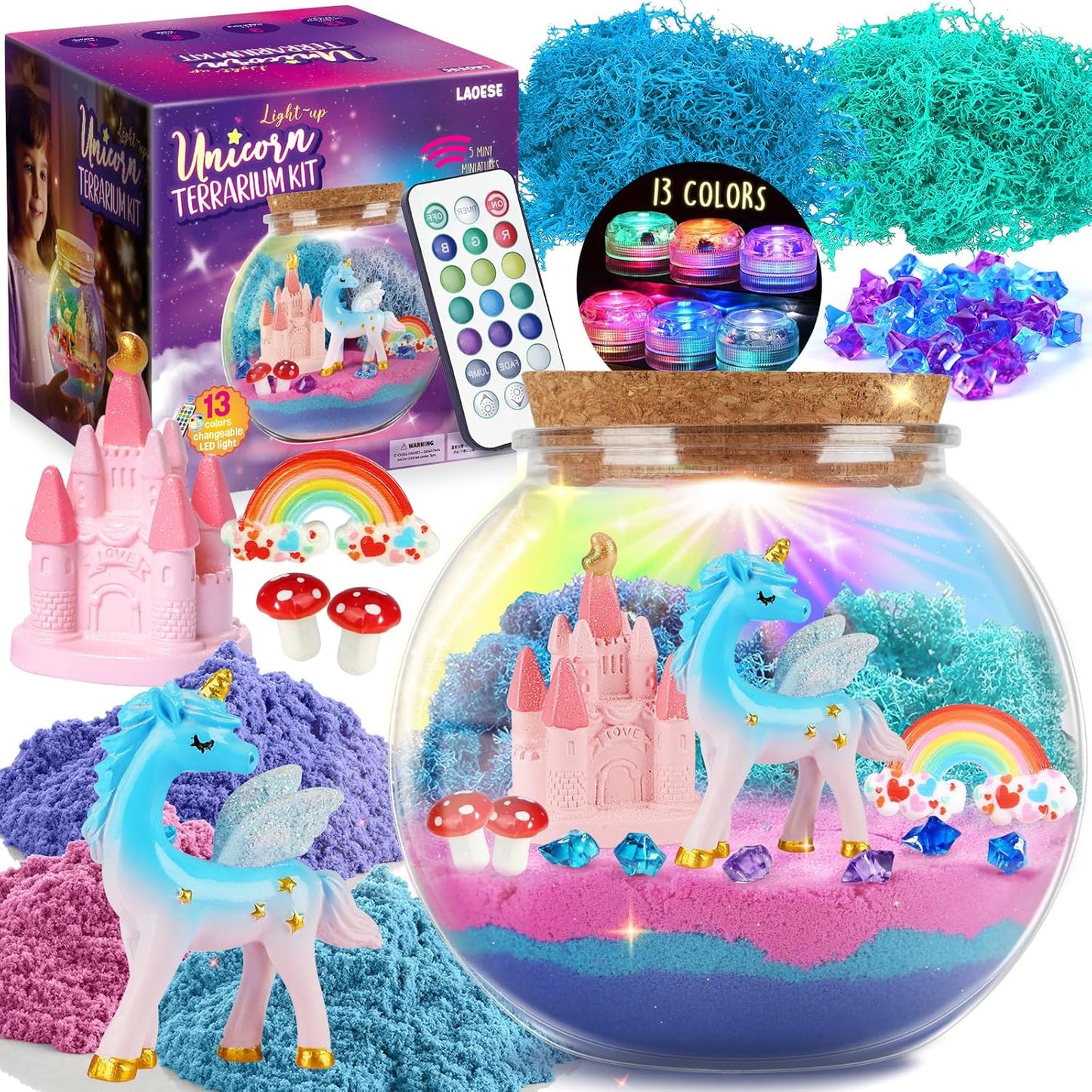 Dinosaur Gifts for Boys - Terrarium Kit for Kids - Birthday Gift for Boys Ages 4 5 6 7 8-12, DIY Dinosaur Toys, Arts and Crafts Kit for Kids- Christmas Gifts for Boys