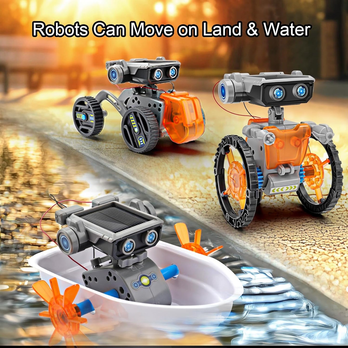 15-in-1 Solar Robot Building Kit for Ages 8-14, Dual Power Solar and Battery Educational Science Toys