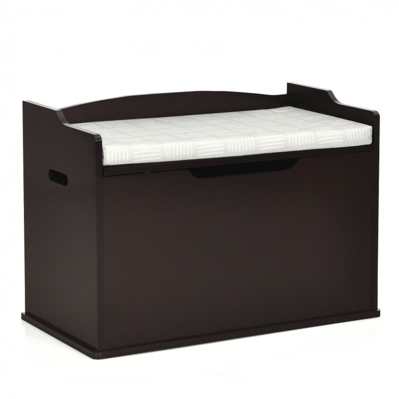 Children's Wooden Flip-Top Storage Chest Bench with Cushioned Hinge