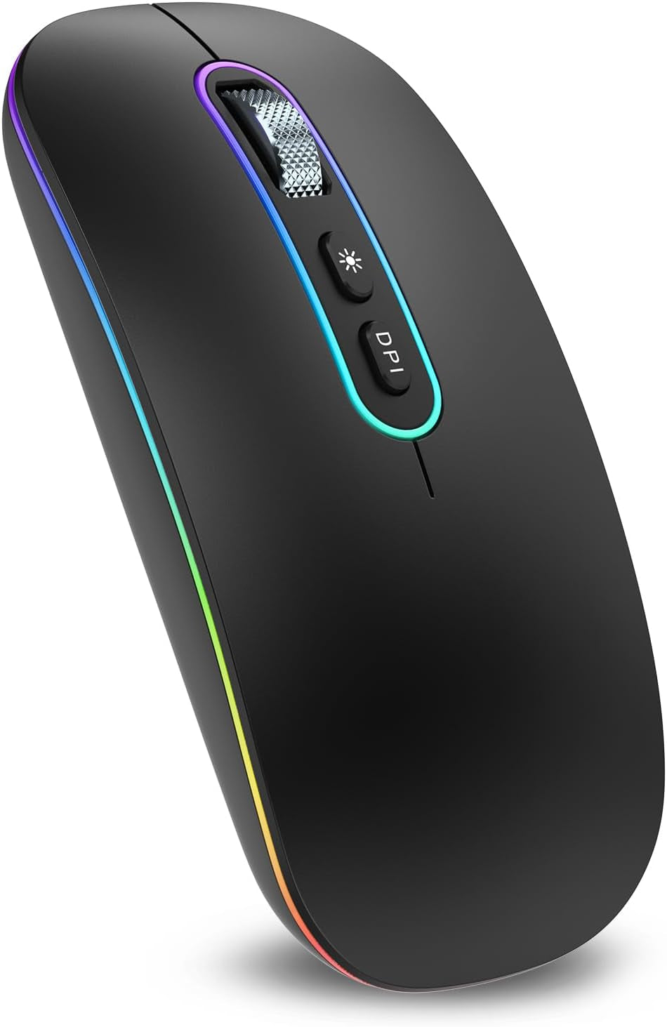 Slim Rechargeable Wireless Bluetooth Mouse with Dual Mode (BT 5.1 + 2.4G) - Portable Silent Cordless Mouse