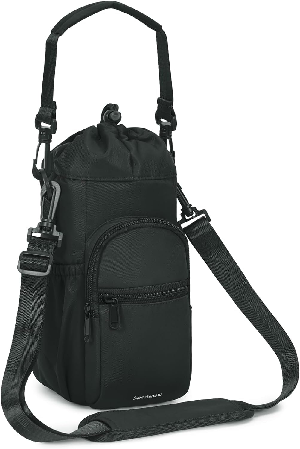 Insulated Water Bottle Carrier Bag - 32oz, 40oz Bottles, Adjustable Shoulder Strap and Dual Pockets
