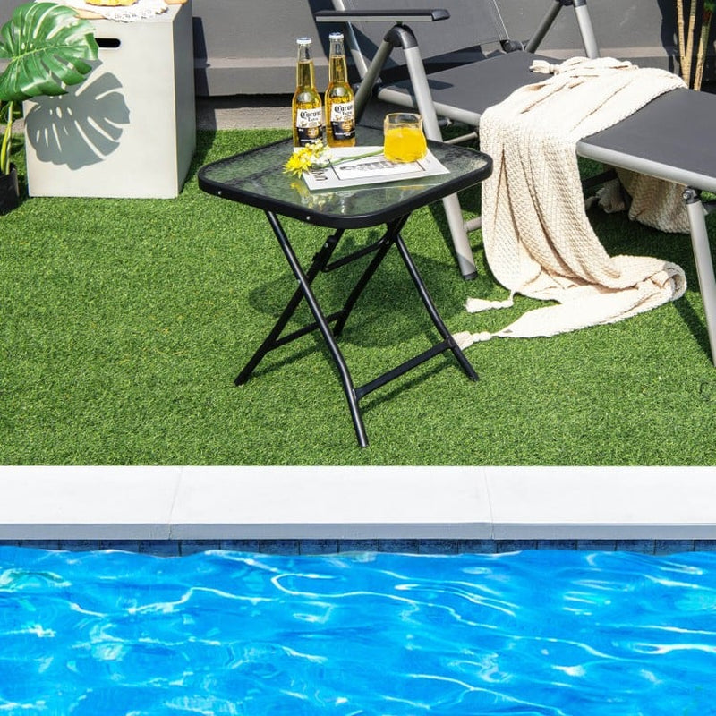 18-Inch Square Patio Bistro Table with Durable Rustproof Frame